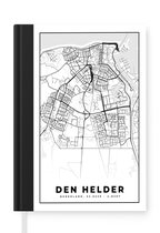 Notitieboek - Schrijfboek - Kaart - Den Helder - Zwart - Wit - Notitieboekje klein - A5 formaat - Schrijfblok