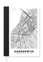 Notitieboek - Schrijfboek - Stadskaart - Harderwijk - Grijs - Wit - Notitieboekje klein - A5 formaat - Schrijfblok - Plattegrond