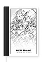 Notitieboek - Schrijfboek - Kaart - Den Haag - Zwart - Wit - Notitieboekje klein - A5 formaat - Schrijfblok