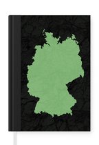 Notitieboek - Schrijfboek - Kaart - Duitsland - Mintgroen - Notitieboekje klein - A5 formaat - Schrijfblok