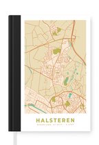 Notitieboek - Schrijfboek - Kaart - Halsteren - Plattegrond - Vintage - Stadskaart - Notitieboekje klein - A5 formaat - Schrijfblok