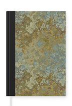 Notitieboek - Schrijfboek - Patroon - Abstract - Verf - Goud - Notitieboekje klein - A5 formaat - Schrijfblok