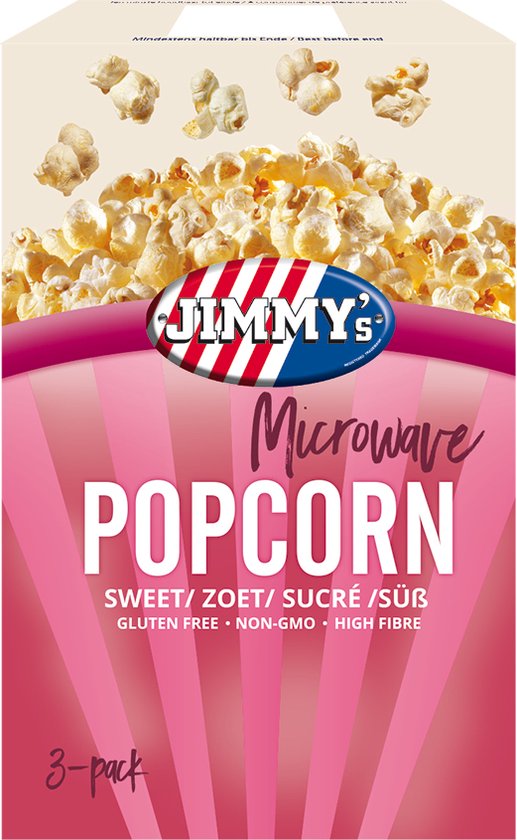 staan Relatie reparatie Jimmy's Magnetron Popcorn - Zoet - 12 x 3 x 90 Gram | bol.com