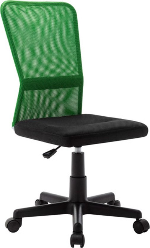 vidaXL - Kantoorstoel - 44x52x100 - cm - mesh - stof - zwart - en - groen