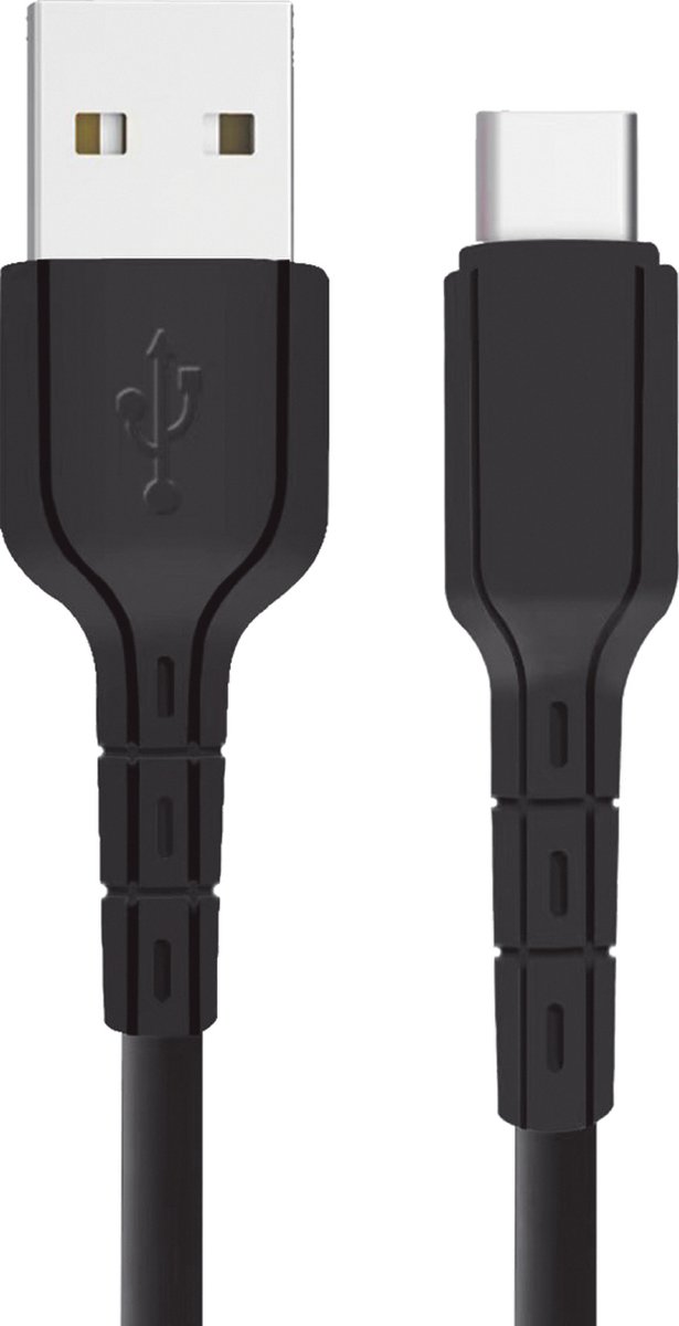 USB C Oplaadkabel 2.4A - 1 Meter - Zwart - USB C naar USB-A Oplader Kabel