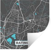Stickers muraux - Plan de la ville - Carte - Allemagne - Blauw - Ratingen - Carte - 80x80 cm - Feuille adhésive