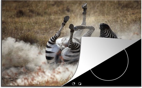 KitchenYeah® Inductie beschermer 76x51.5 cm - Rollende zebra - Kookplaataccessoires - Afdekplaat voor kookplaat - Inductiebeschermer - Inductiemat - Inductieplaat mat