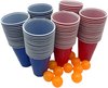 Afbeelding van het spelletje Kyto Games - Beer pong drankspel - 100 herbruikbare rode en blauwe bekers (475ml) - incl. 10 balletjes