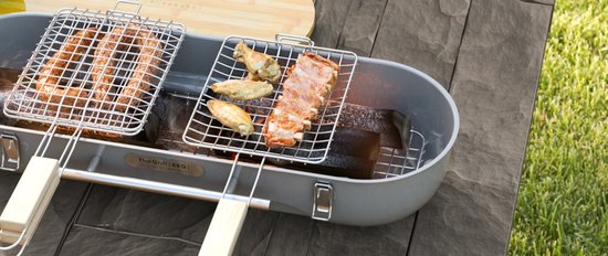 Designnest Flip Grill BBQ Gemakkelijk mee te nemen barbecue met draaibare roosters en geïntegreerde snijplank van Designnest — afbeelding 4