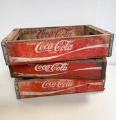 Originele Vintage Houten Coca-Cola Flessenkrat 1 Vak (1 stuks)