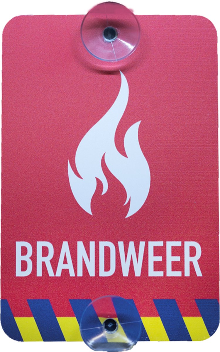Autobord Logo - Brandweer - 10x15cm - rood met witte vlam