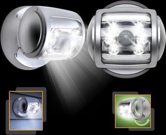 The White Series - Draaibare en Draadloze LED-lamp met bewegingssensor -  Zilvergrijs | bol.com