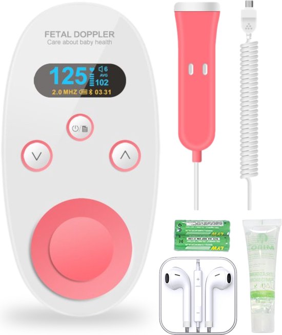 Product: HunnybunnyÂ® Doppler Incl. Ultrasound Gel, Oortjes & Batterijen â€“ Baby Hartje Monitor â€“ Volledige set, van het merk Hunnybunny