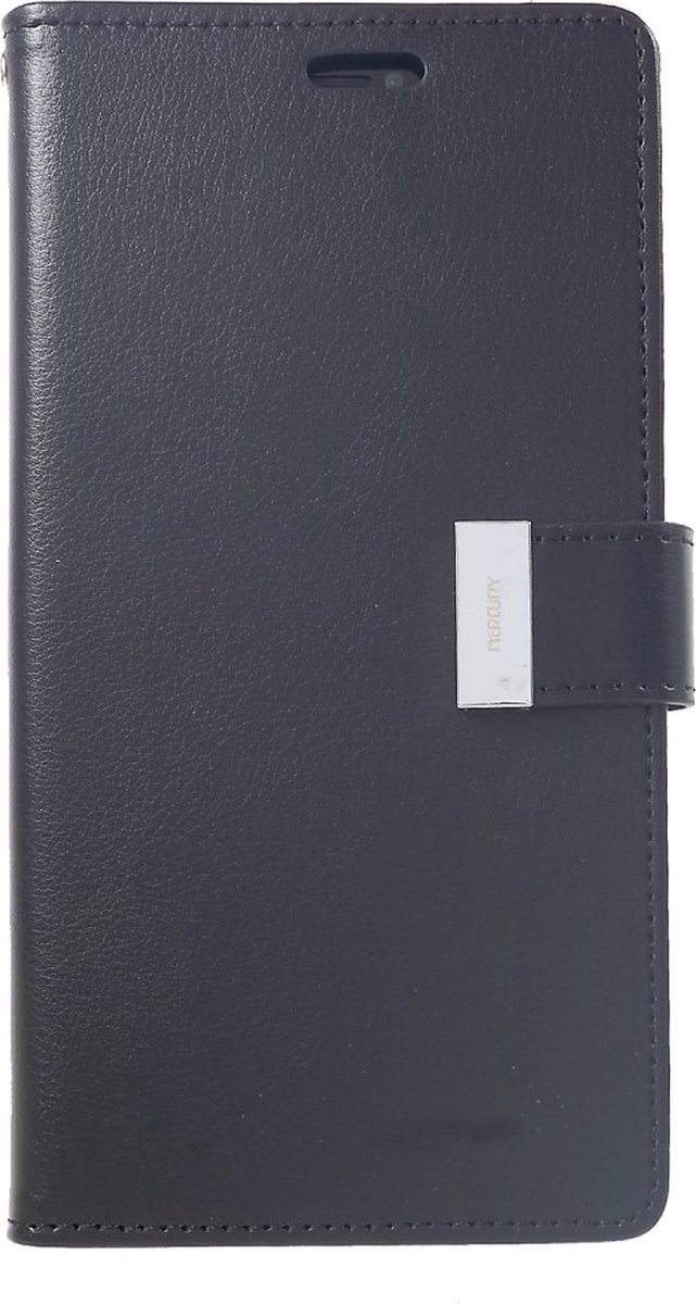 Mercury Goospery Rich Walletcase 7 Pasjes Kunstlederen geschikt voor iPhone XS Max hoesje - Zwart
