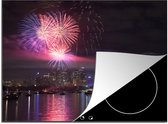 KitchenYeah® Inductie beschermer 60x52 cm - Het vuurwerk boven de Australische stad Sydney tijdens nieuwjaar - Kookplaataccessoires - Afdekplaat voor kookplaat - Inductiebeschermer - Inductiemat - Inductieplaat mat