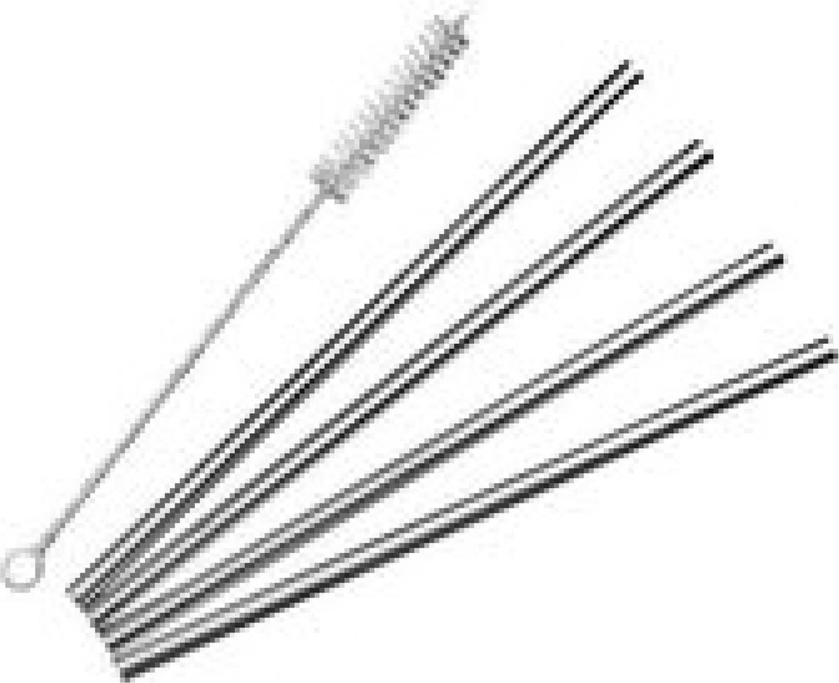 RVS Rietjes Straws 4 stuks + Schoonmaakborsteltje Milieubewust en duurzaam alternatief