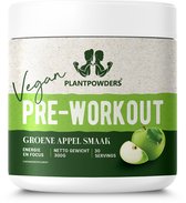 Plantpowders - Pre-Workout - Vegan - 300g - Groene Appel Smaak - 30 Servings