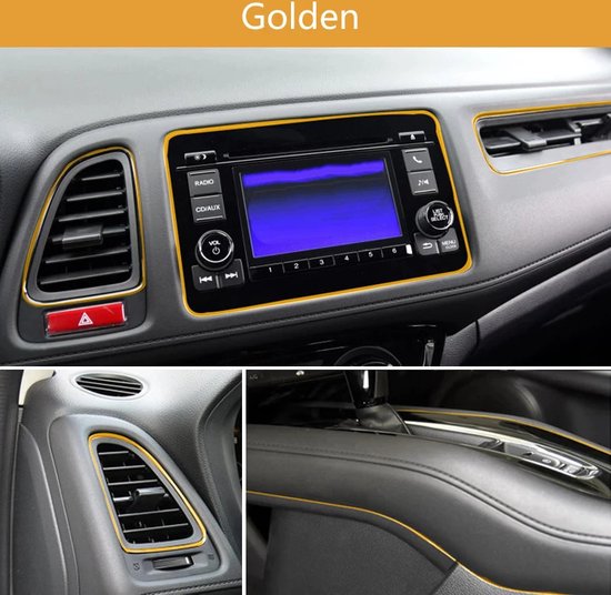 deksel betrouwbaarheid karakter auto accessories - interieur - strip - Auto Styling - 5M - Goud | bol.com