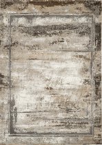 Flycarpets Carrara Modern Vloerkleed Beige / Grijs - Laagpolig Woonkamer Tapijt - 160x230 cm