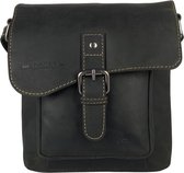 Schoudertassen Vrouw Compacte Crossbody Schoudertas - Buffelleer - Zwart