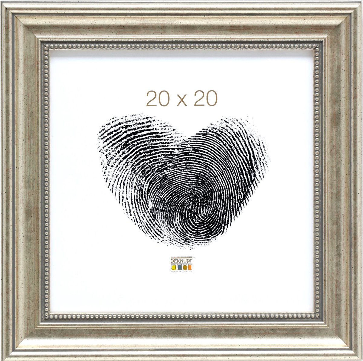 Deknudt Frames fotolijst S45HD1 - zilverkleur - parelbiesje - 20x20 cm