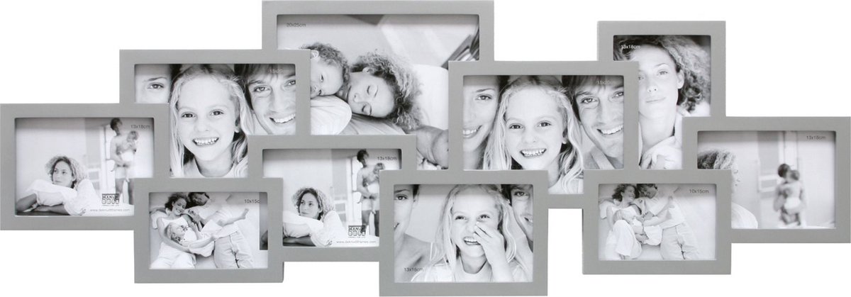 Deknudt Frames multifotolijst S65SL3 - zilverkleur - voor 10 foto's
