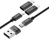 Budi DC180A-BLK 6 in 1 Charge/Sync Cable 2.4A / 0.6 M Zwart