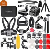 DommAr Accessoires set 50 in 1 voor GoPro - Action camera accessoires kit in luxe opbergkoffer.