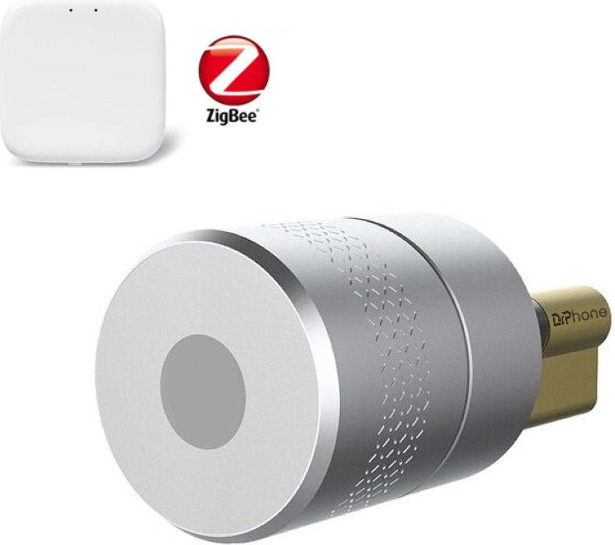 DrPhone ESL3 – Europese Slimme Deurslot + DrPhone SMARTHUB1 - 3 vergrendel methodes – Vingerafdruk Modus – Smart Lock - Tuya App - Zilver - DrPhone