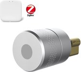 DrPhone ESL3 – Europese Slimme Deurslot + DrPhone SMARTHUB1 - 3 vergrendel methodes – Vingerafdruk Modus – Smart Lock - Tuya App - Zilver