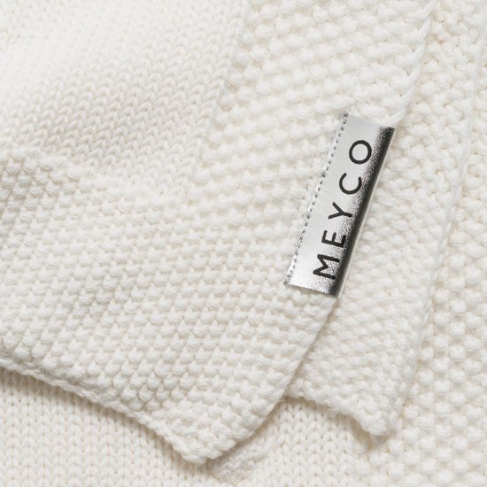 Meyco Baby Knots wiegdeken - offwhite - 75x100cm van Meyco — afbeelding 3