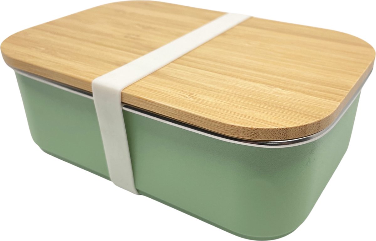 Smikkels - RVS Lunchbox - Broodtrommel school - 900ml - Duurzaam - Groen - Lunchbox voor kinderen - broodtrommel kind - Brooddoos