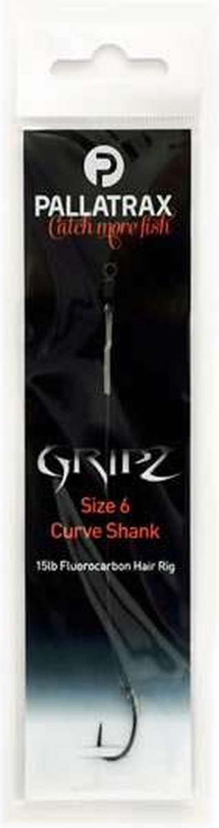 Pallatrax GRIPZ Curve Shank Hair Rig Fluorocarbon - #8 - 12lb - Karper Onderlijn Weerhaakloos