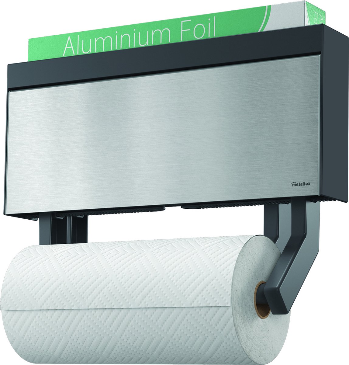 Bol.com Metaltex - Keukenrolhouder met snijhulp - Tango 4 in 1 - Voor aluminium- en vershoudfolie - Kruiden - Haakjes - wandmontage aanbieding
