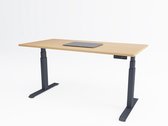 Tri-desk Premium | Elektrisch zit-sta bureau | Antraciet onderstel | Ahorn blad | 120 x 80 cm