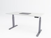 Tri-desk Premium | Elektrisch zit-sta bureau | Aluminium onderstel | Wit blad | 140 x 80 cm