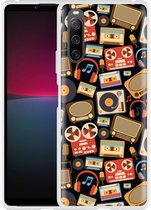 Sony Xperia 10 IV Hoesje Retro Patroon - Designed by Cazy