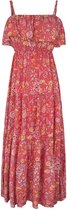 Maxi jurk rood/roze bloemenprint