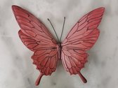 Muurdecoratie Vlinder uit Kunsthars Roze en paars 24cmBx19cmH