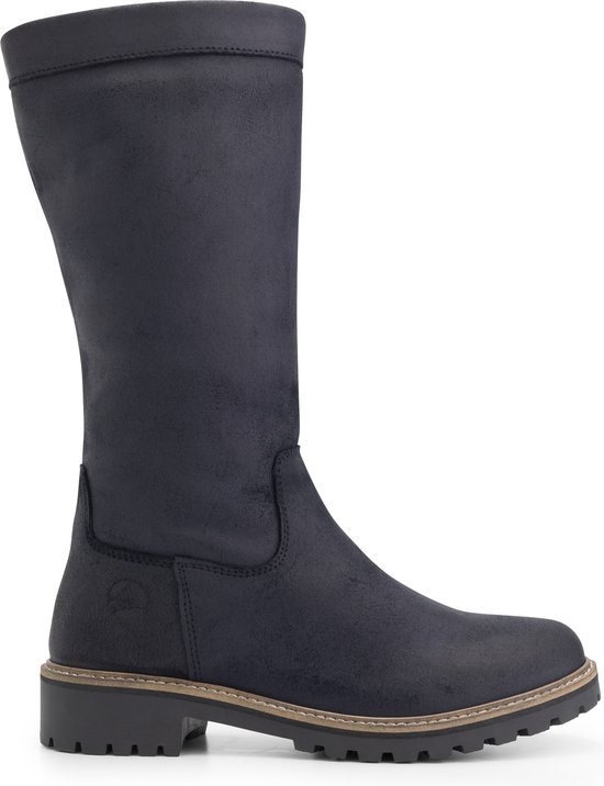 Travelin' Varde dameslaarzen winter - Wax Suede Leer - Wol gevoerd - Donkerblauw - Maat 38