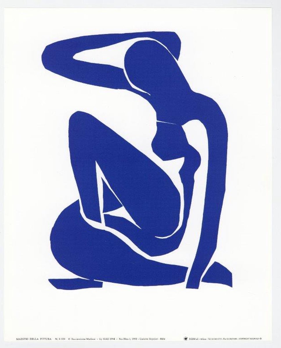 Mini kunstposter - Blauw Naakt I - Henri Matisse - 24x30 cm