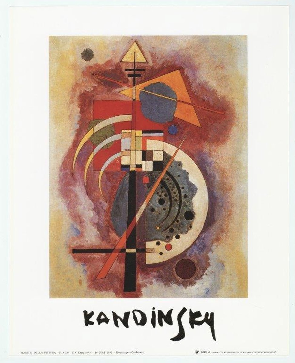 Catch Projecten Mini kunstposter - Hommage a Grohmann - Wassily Kandinsky - 24x30 cm Multicolor