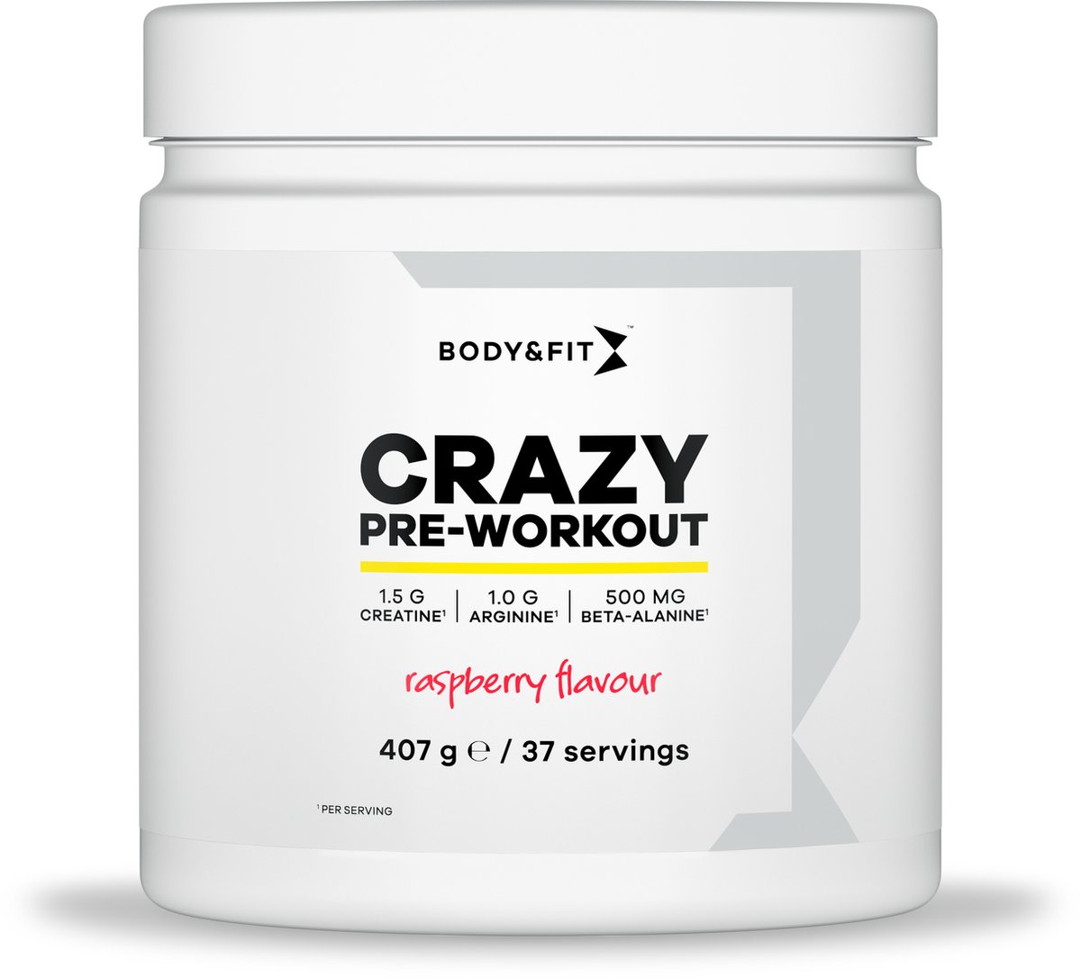 Goedkoopste Body & Fit Crazy Pre-Workout - Framboos smaak - Pre Workout - 407 gram (37 doseringen