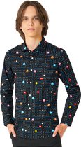 OppoSuits Lange Mouwen Overhemd PAC-MAN Teen Boys - Tiener Overhemd - Casual Gaming PAC-MAN Shirt- Zwart - Maat EU 170/176