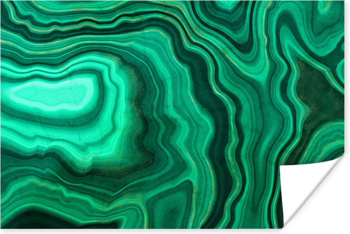 Poster Geode - Groen - Agaat - Stenen - 90x60 cm