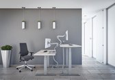 Tri-desk Premium | Elektrisch zit-sta bureau | Zwart onderstel | Wit blad | 120 x 80 cm