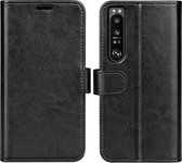 Sony Xperia 1 IV Hoesje - MobyDefend Wallet Book Case (Sluiting Achterkant) - Zwart - GSM Hoesje - Telefoonhoesje Geschikt Voor Sony Xperia 1 IV