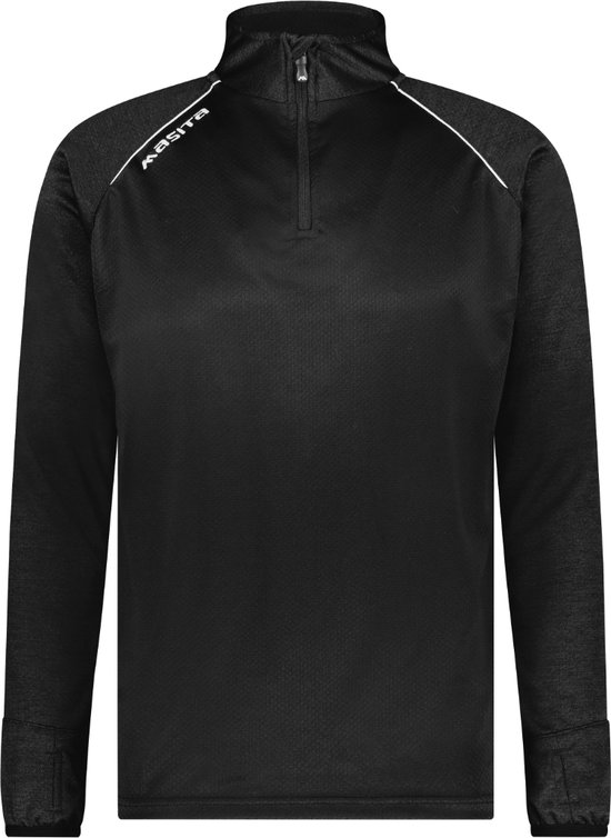 Masita | Sweater Heren - Supreme Sky - Sporttrui - Korte ritssluiting en duimgaten - Trui - Ook Kindermaten - BLACK - M