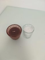 2 kaarsen - 1 witte en 1 paarse