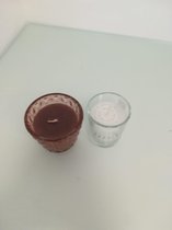 2 kaarsen - 1 witte en 1 paarse